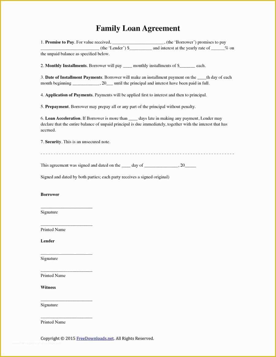 Free Financial Loan Agreement Template Of 40 Free Loan Agreement Templates [word & Pdf] Template Lab