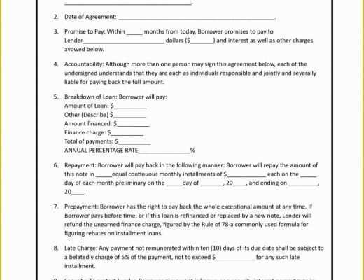 Free Financial Loan Agreement Template Of 40 Free Loan Agreement Templates [word &amp; Pdf] Template Lab