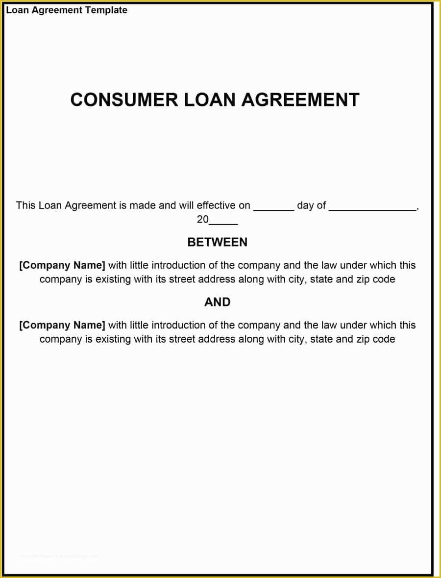 Free Financial Loan Agreement Template Of 40 Free Loan Agreement Templates [word & Pdf] Template Lab