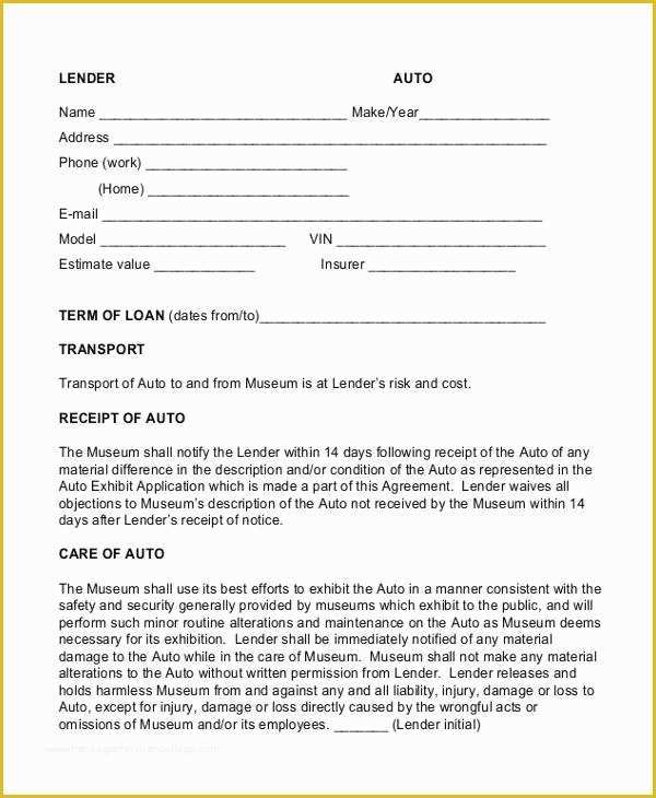 Free Financial Loan Agreement Template Of Car Loan Contract Template – Emmamcintyrephotography