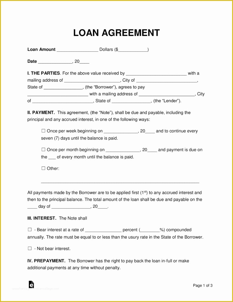 Free Financial Loan Agreement Template Of Free Loan Agreement Templates Pdf Word