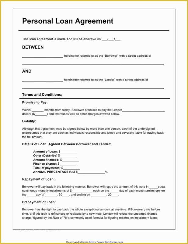 Free Financial Loan Agreement Template Of Loan Agreement form