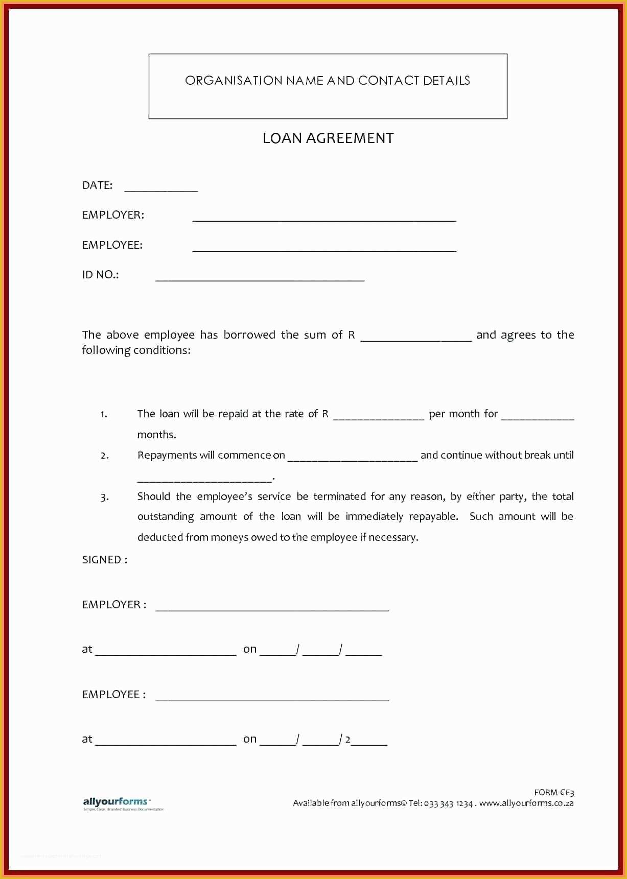 Free Financial Loan Agreement Template Of Template Loan Agreement Template Between Family Members