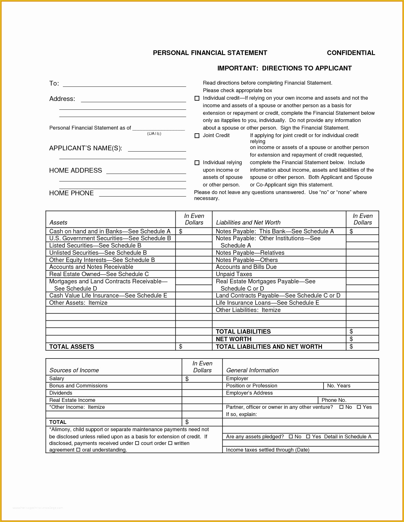 Free Financial Statement Template Of 11 Blank Financial Statement