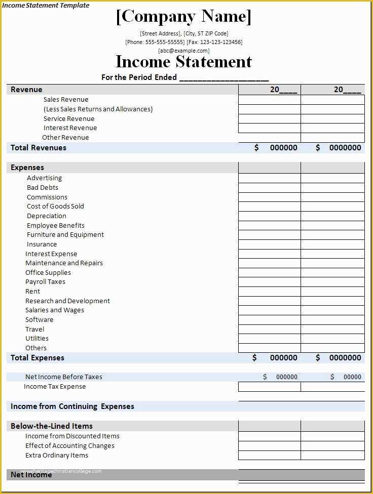 Free Financial Statement Template Of 7 Free In E Statement Templates Excel Pdf formats