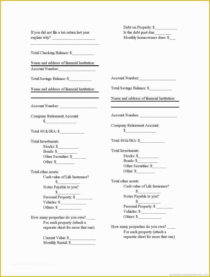 Free Financial Statement Template Of Printable Financial Statement 2 Template 2015