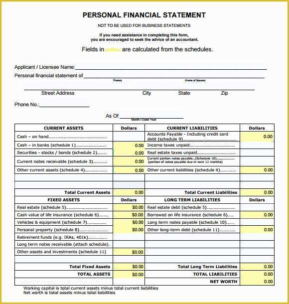 Free Financial Statement Template Of Sample Financial Summary Template 7 Free Documents In Pdf