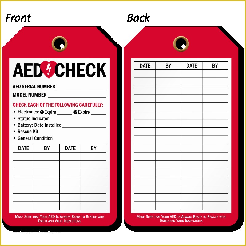 Free Fire Extinguisher Inspection Tags Template Of Aed Monthly Inspection form Hunt Hankk
