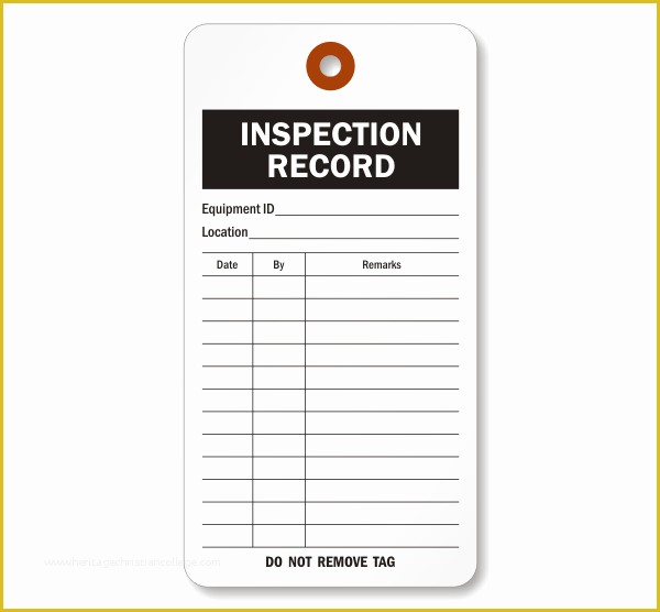 Free Fire Extinguisher Inspection Tags Template Of Cardstock Inspection