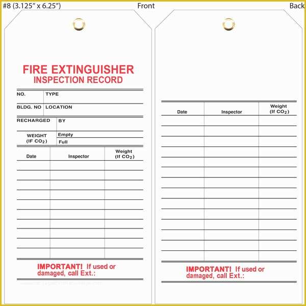 Free Fire Extinguisher Inspection Tags Template Of Fire Extinguisher Annual Inspection form to Pin