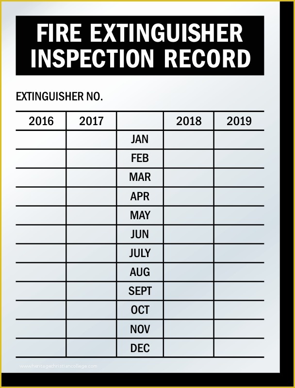 Free Fire Extinguisher Inspection Tags Template Of Fire Extinguisher Inspection Labels ...