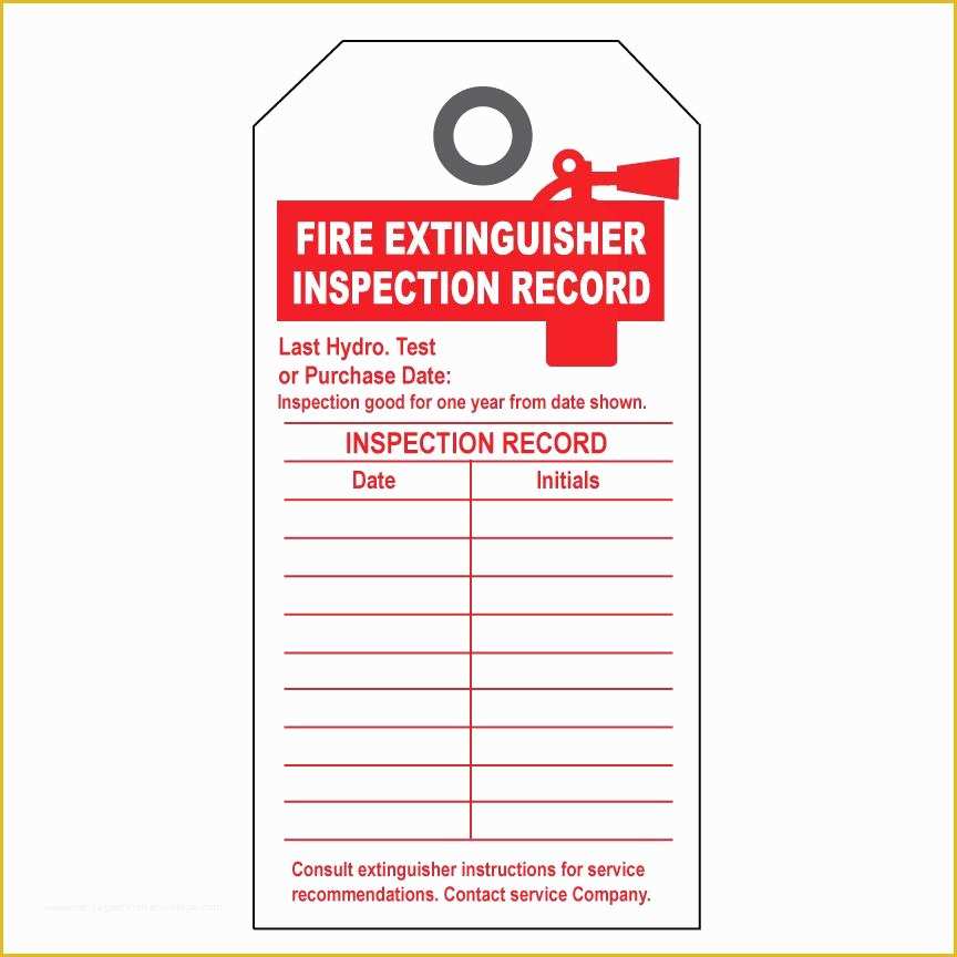 Free Fire Extinguisher Inspection Tags Template Of Fire Extinguisher Inspection Tag