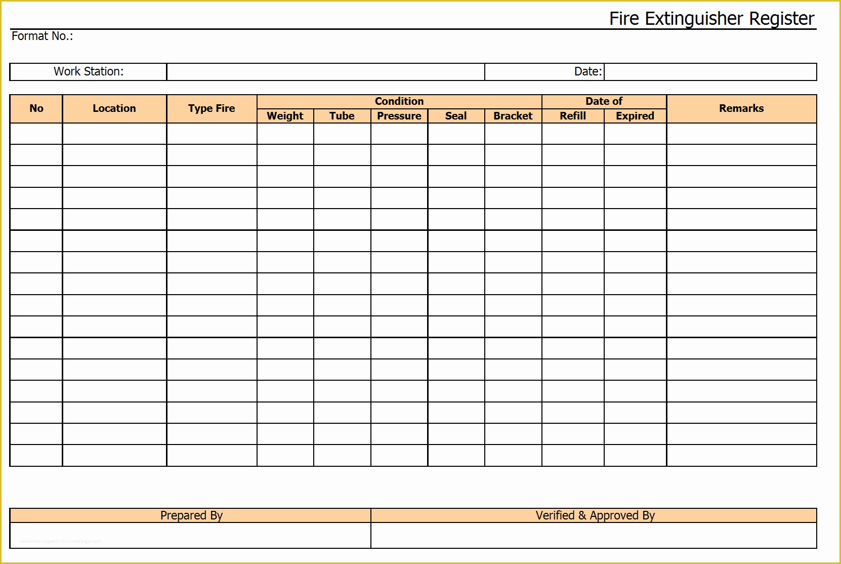 Free Fire Extinguisher Inspection Tags Template Of Fire Extinguisher Monthly Log to Pin On Pinterest