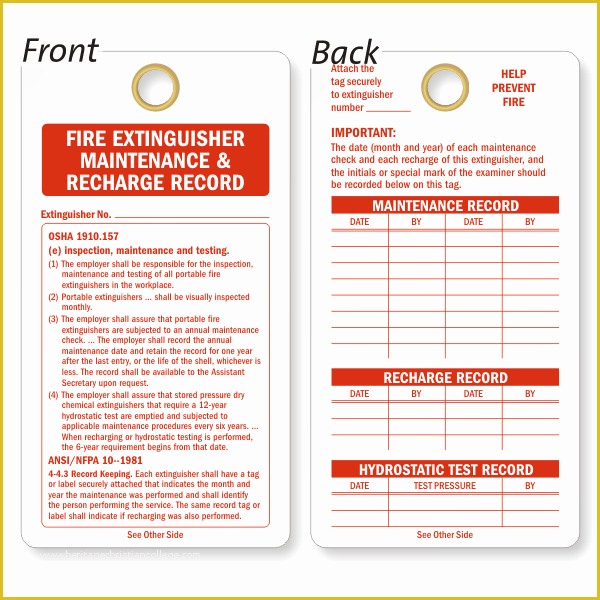 Free Fire Extinguisher Inspection Tags Template Of Fire Extinguisher Tags
