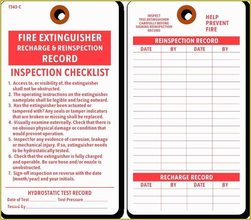 Free Fire Extinguisher Inspection Tags Template Of Free Fire Extinguisher Inspection Tags Template Best