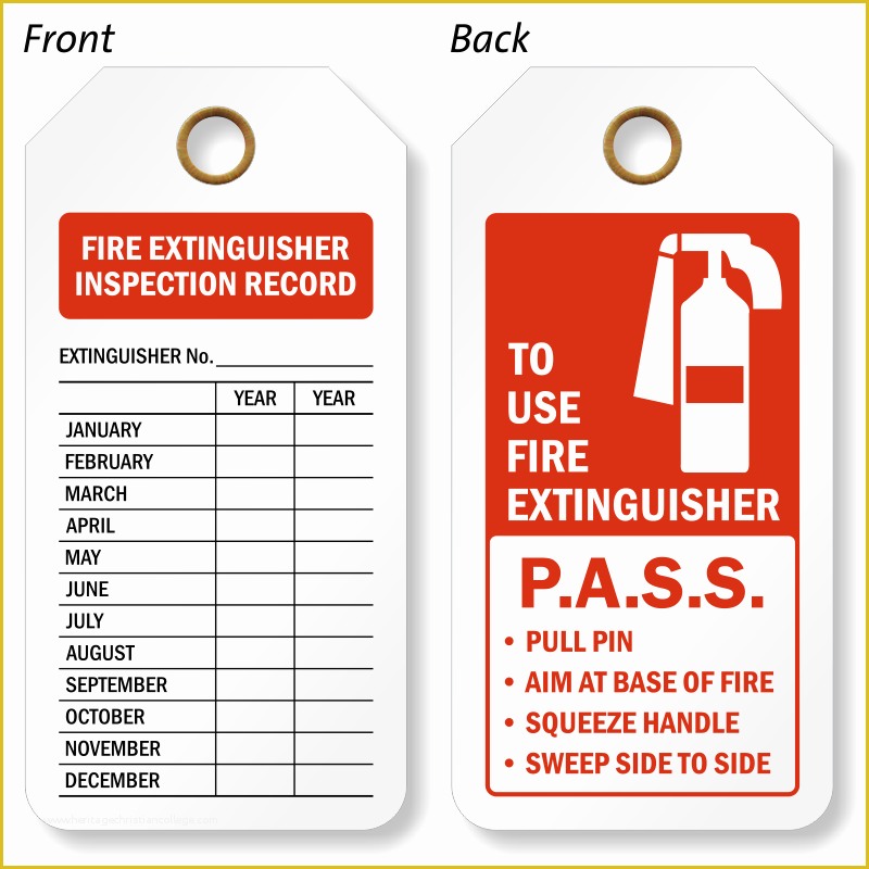 Printable Fire Extinguisher Inspection Tags Template Pdf Printable 