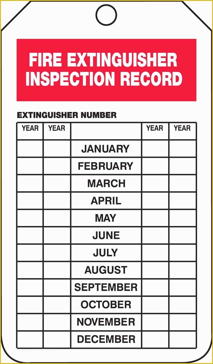 Fire Extinguisher Inspection Log Printable Monthly Fire Extinguisher