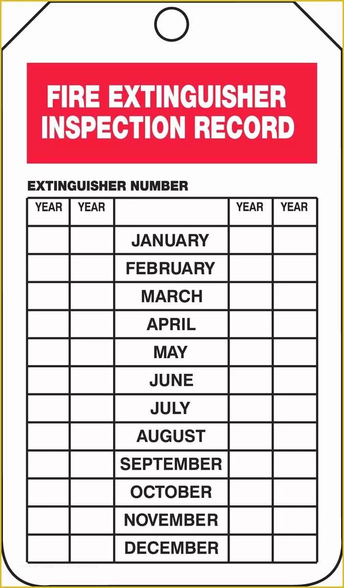 Printable Fire Extinguisher Inspection Tags