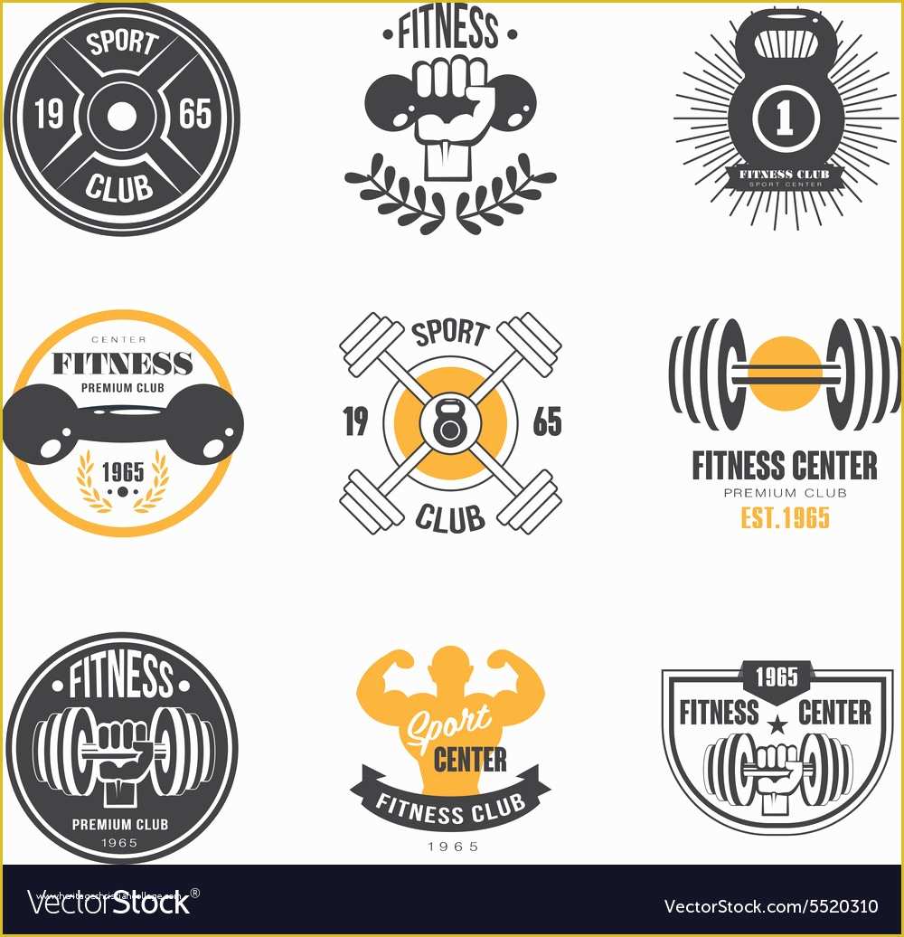 Free Fitness Logo Templates Of Sport and Fitness Logo Templates Gym Logotypes Vector Image