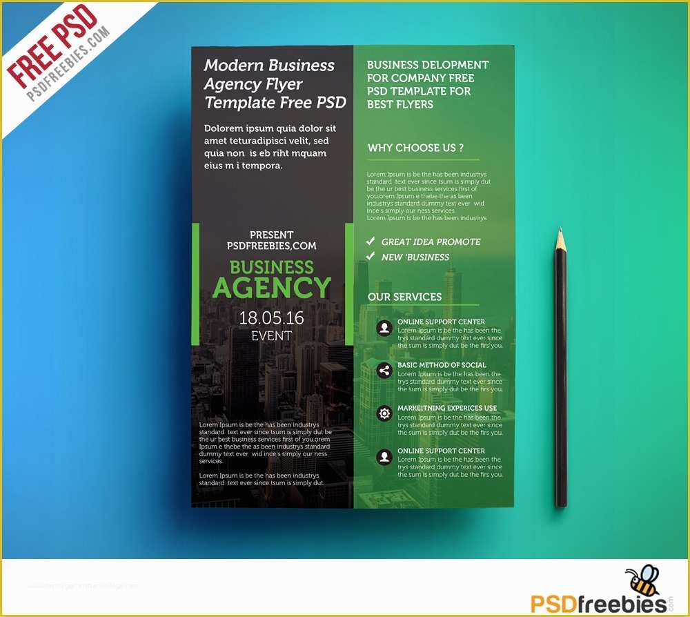 Free Flier Templates Of Modern Business Agency Flyer Template Free Psd