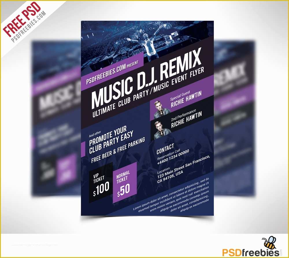 Free Flier Templates Of Music event Flyer Template Free Psd