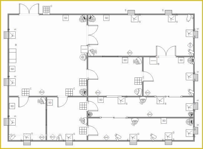 Free Floor Plan Template Of Warehouse Security Access