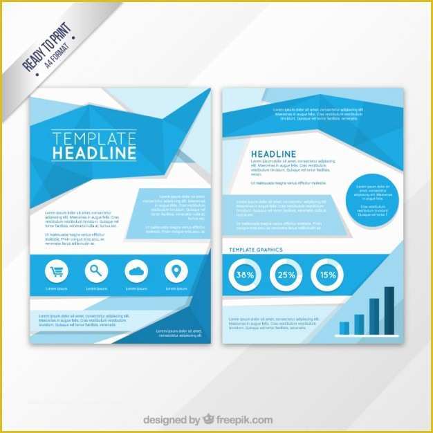 Free Flyer Templates Online Of Blue origami Flyer Template Vector