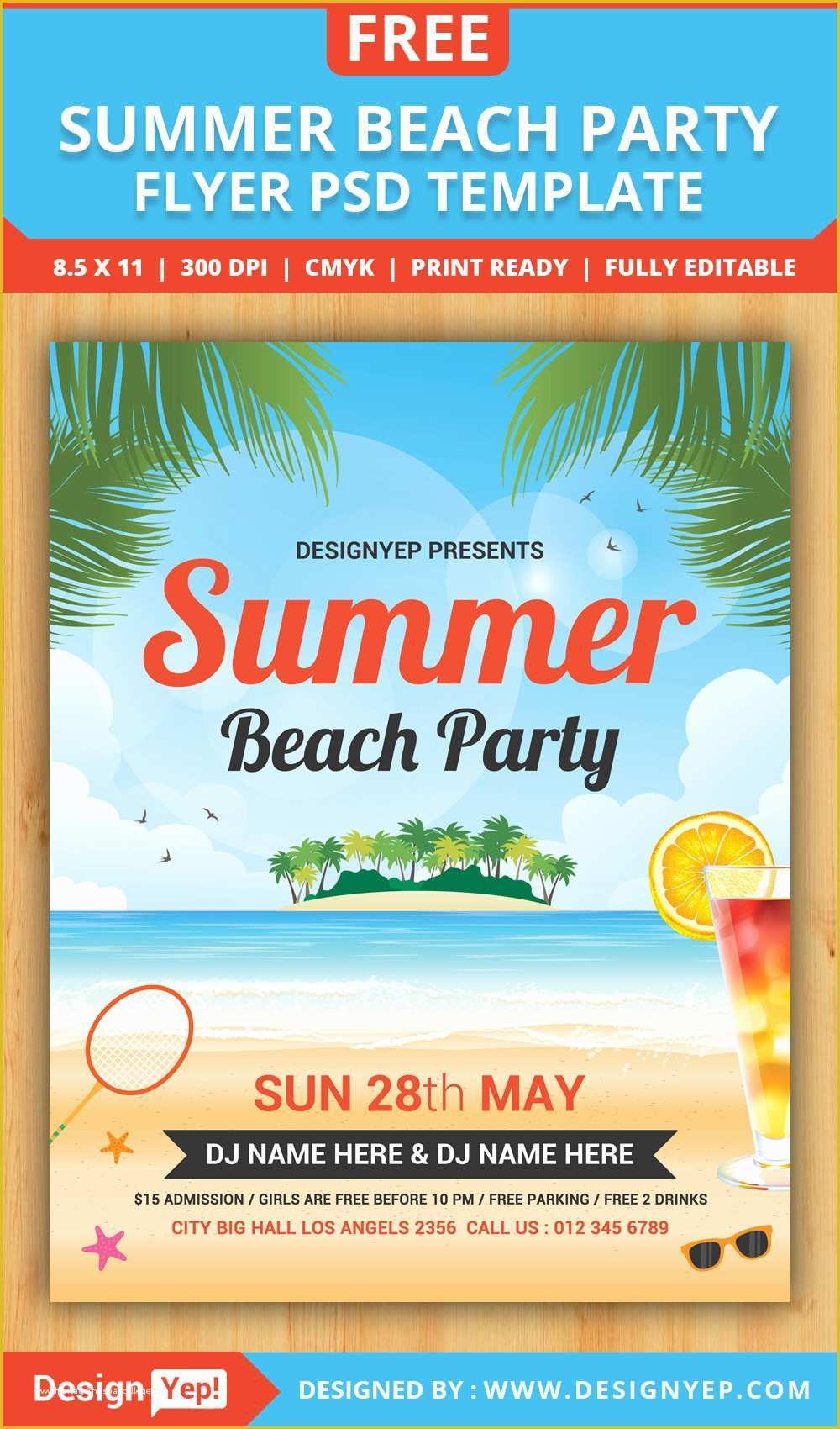 Free Flyer Templates Online Of Free Summer Beach Party Flyer Psd Template Designyep