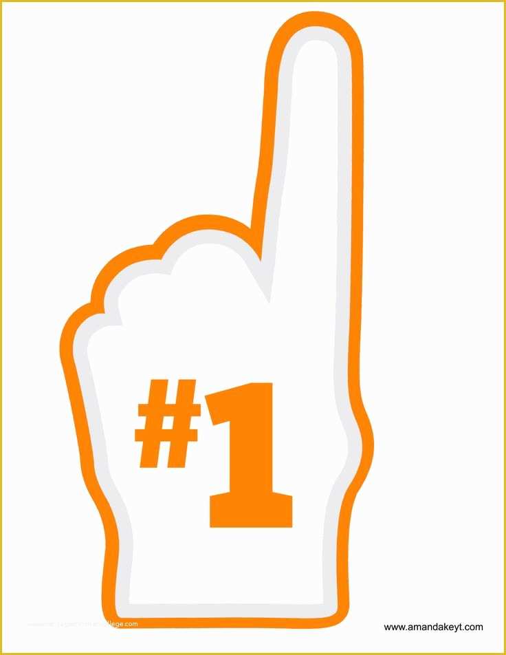 Free Foam Templates Of Foam Finger From Football orange White Printable