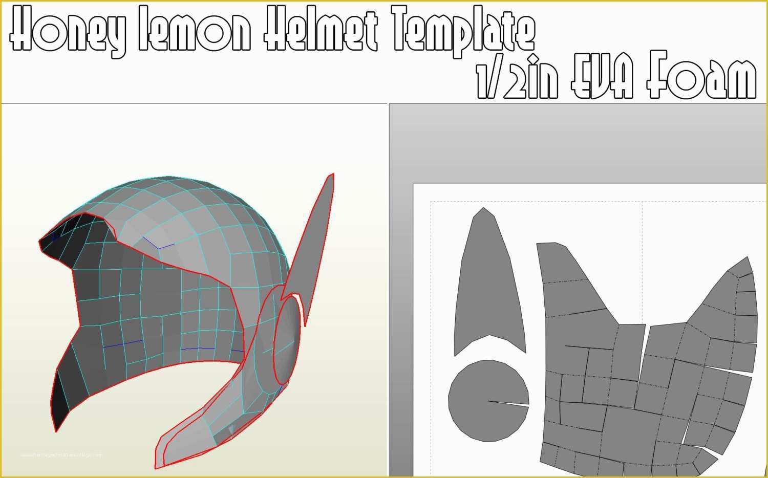 Free Foam Templates Of Honey Lemon Helmet Template for Eva Foam