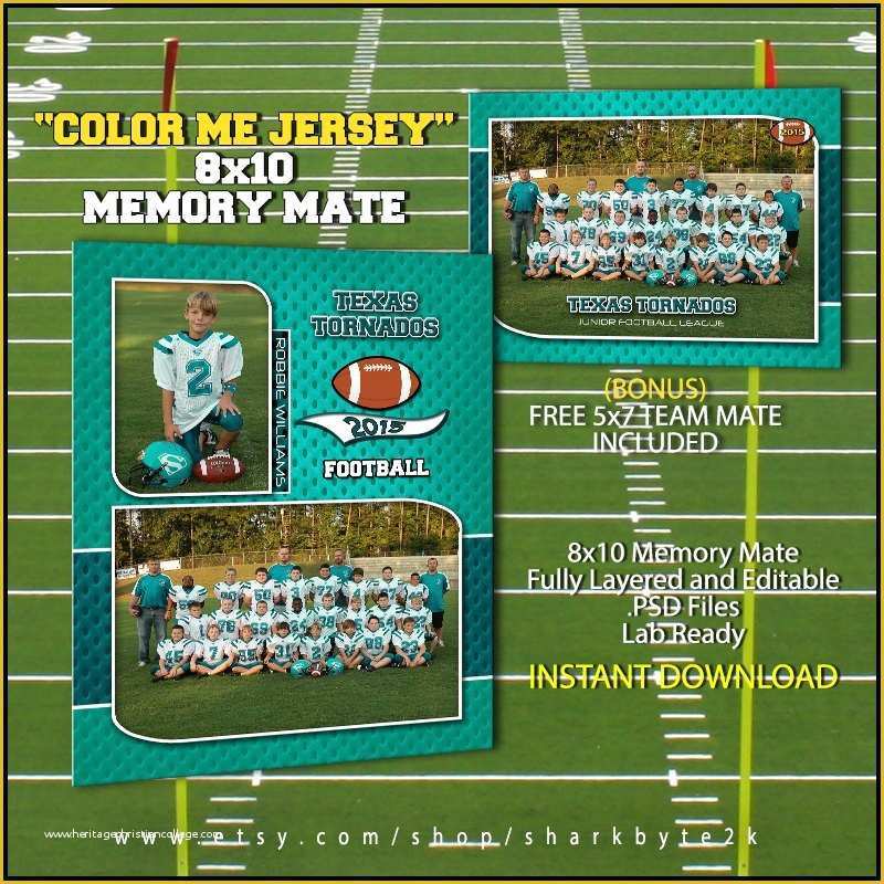 Free Football Memory Mate Templates Of 2017 8x10 Football Sports Memory Mate Template for Shop