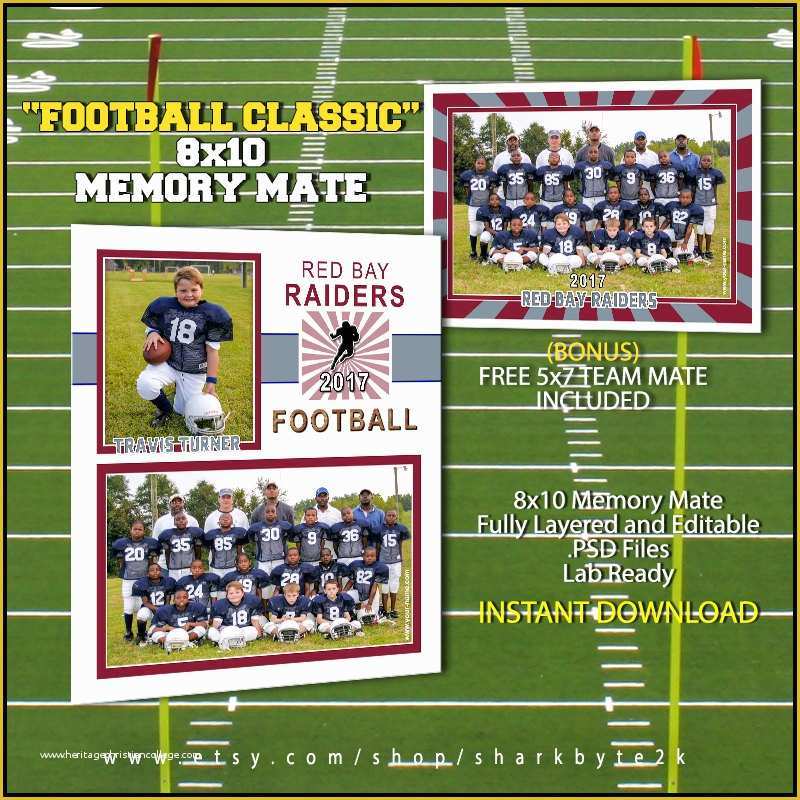 Free Football Memory Mate Templates Of 2017 Football Memory Mate with Free Bonus 5x7 Team Mate Easy
