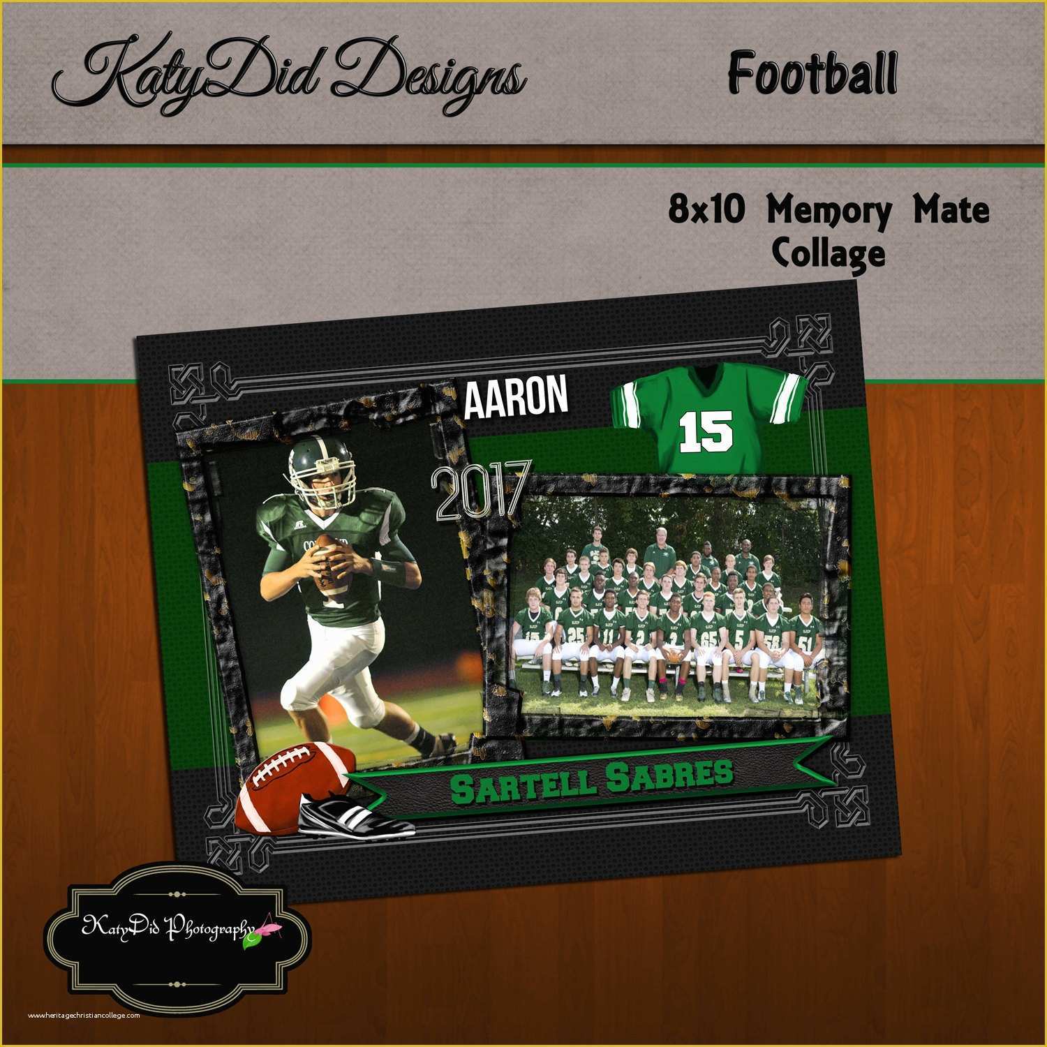 Free Football Memory Mate Templates Of 8x10 Memory Mate Tackle Football Collage or Storyboard now