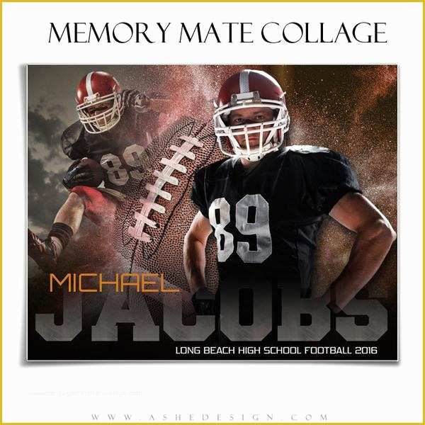 Free Football Memory Mate Templates Of ashe Design 8x10 Memory Mate