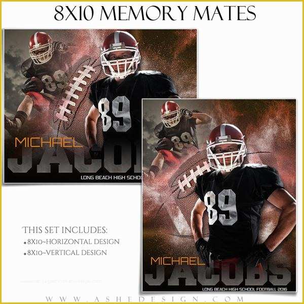 Free Football Memory Mate Templates Of ashe Design 8x10 Memory Mate