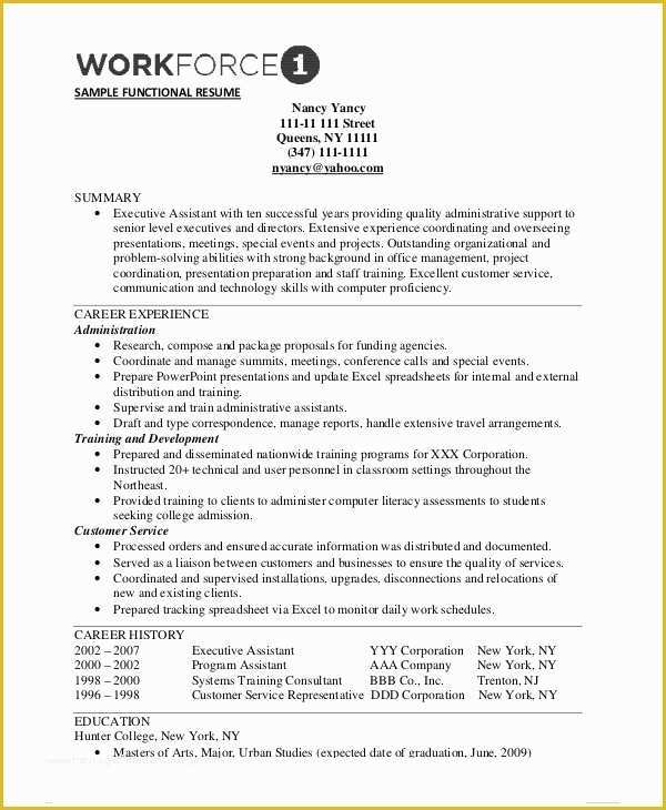 Free Functional Resume Template Of 10 Functional Resume Templates Pdf Doc