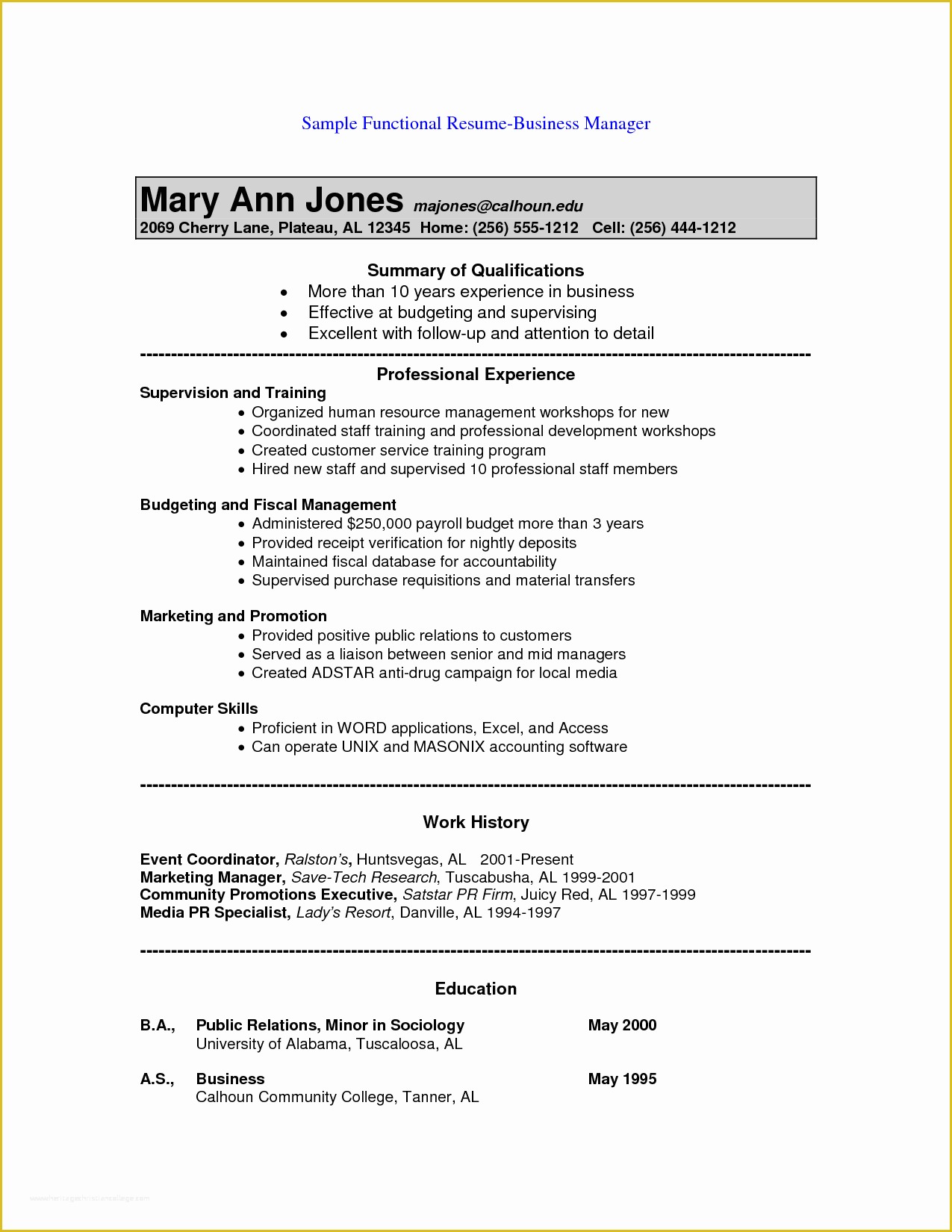 Free Functional Resume Template Of Template Functional Resume Template