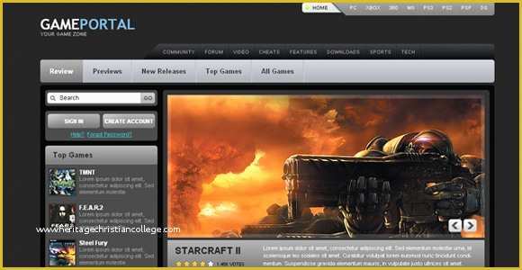 Free Game Templates Of 30 Fresh Css Xhtml Web Templates Free Download