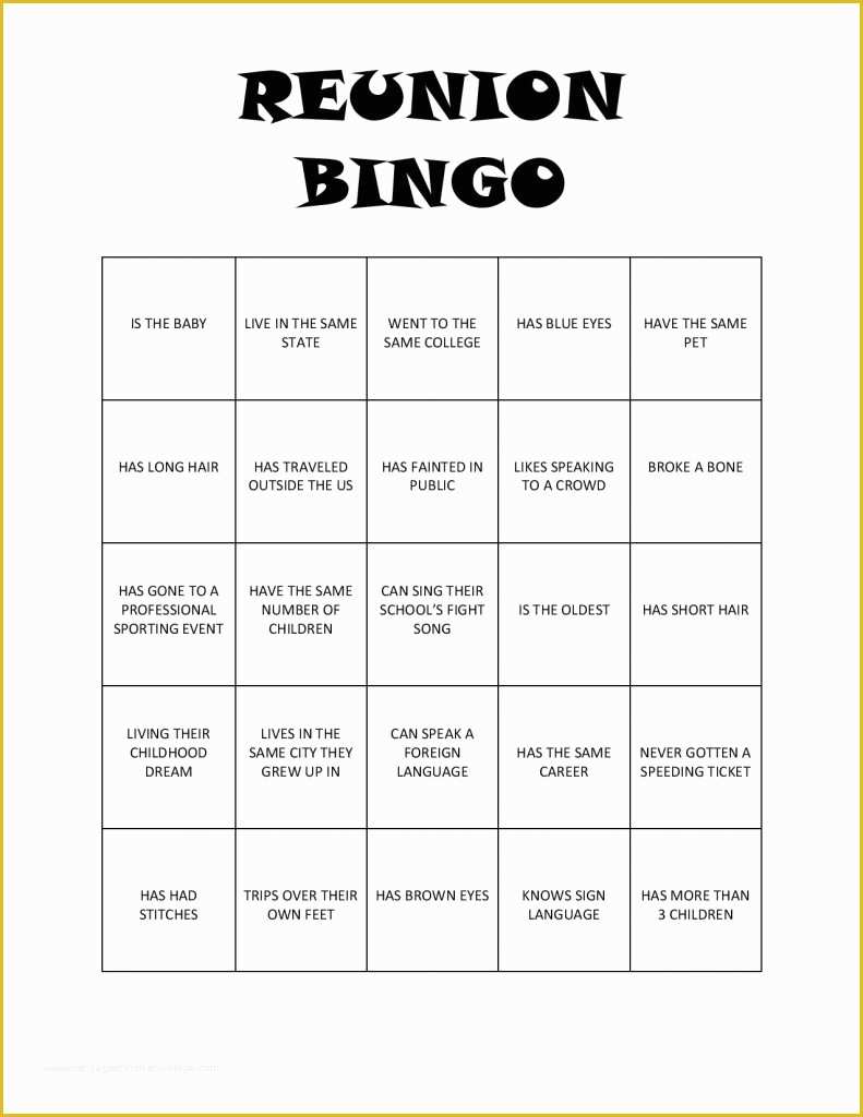 Free Game Templates Of Reunion Bingo Free Printable Tastefully Frugal