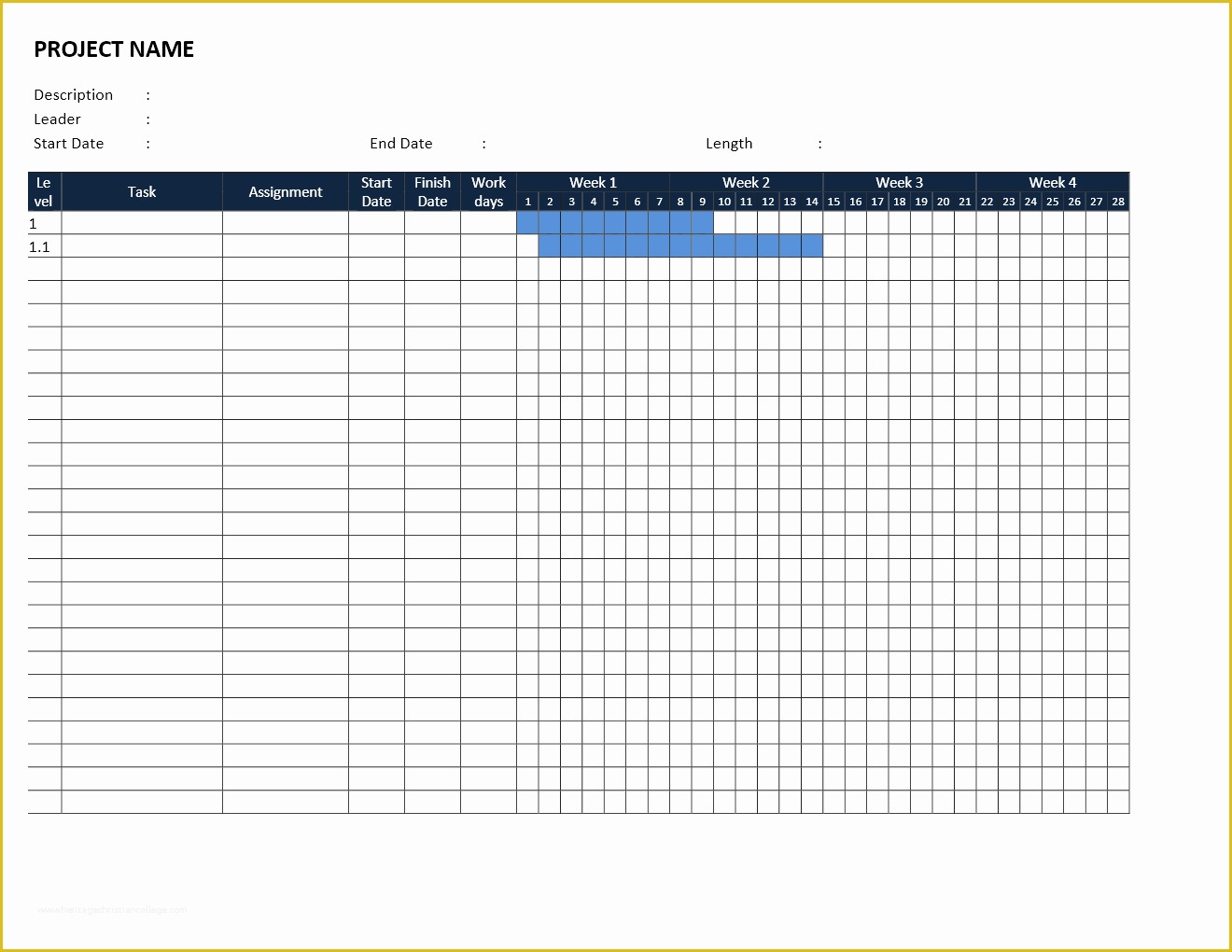 Free Gantt Chart Template Of Planner Archives