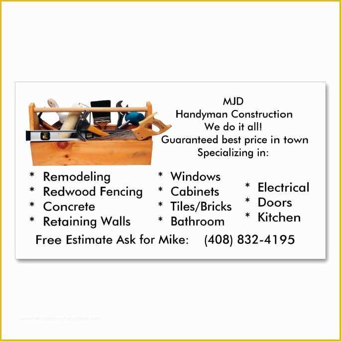 Free General Contractor Business Card Templates Of 1978 Best Images About Handyman Business Cards On