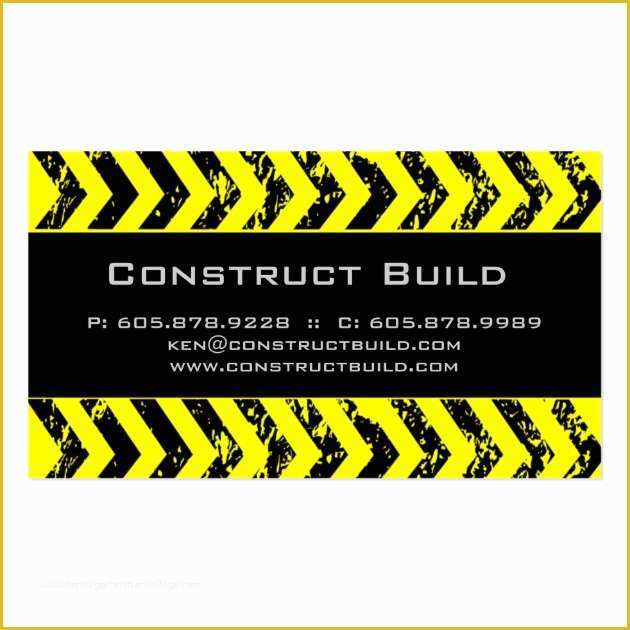 Free General Contractor Business Card Templates Of Construction Business Card Grunge Yellow Black