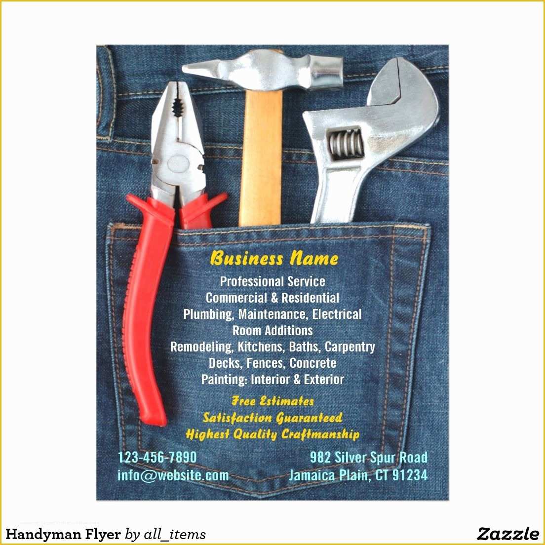 Free General Contractor Business Card Templates Of Handyman Flyer Handyman Flyer Stuff to