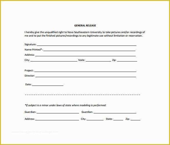Free General Release form Template Of 10 Sample General Release forms to Download