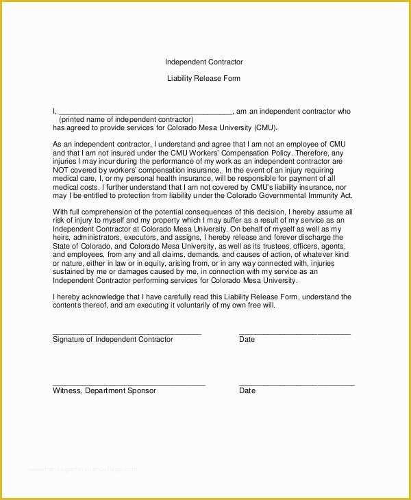 Free General Release form Template Of 11 Liability Waiver form Templates Pdf Doc