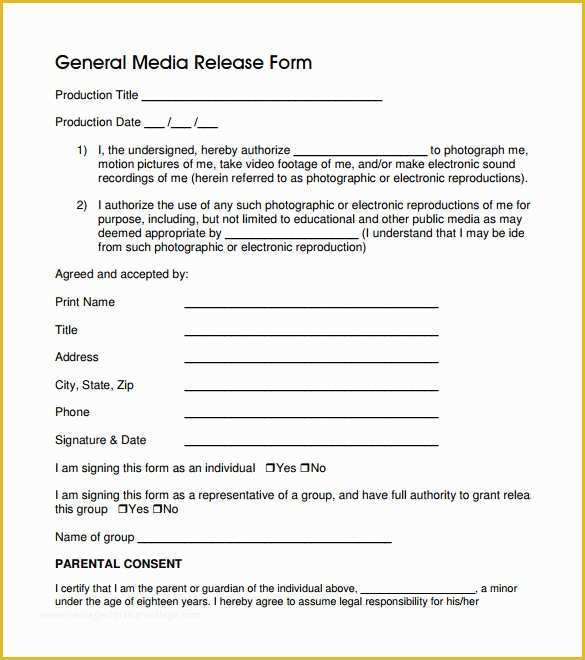 Free General Release form Template Of 8 General Release forms – Samples Examples & formats