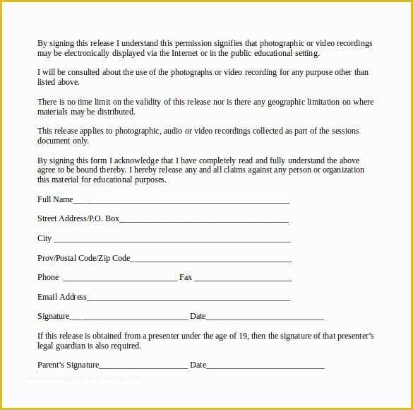 Free General Release form Template Of 8 General Release forms – Samples Examples &amp; formats