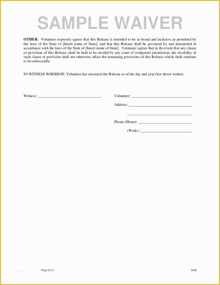 Free General Release form Template Of Free Printable Liability Waiver form Template form Generic