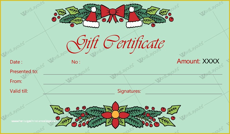Free Gift Certificate Template Word Of 12 Beautiful Christmas Gift Certificate Templates for Word