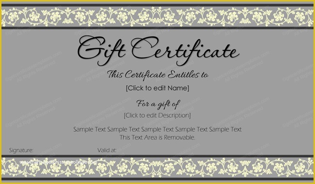 Free Gift Certificate Template Word Of Beauty In Gray Gift Certificate Template Get Certificate